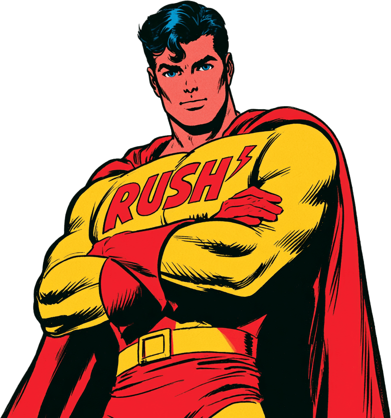 Le personnage Rush, mascotte de la marque