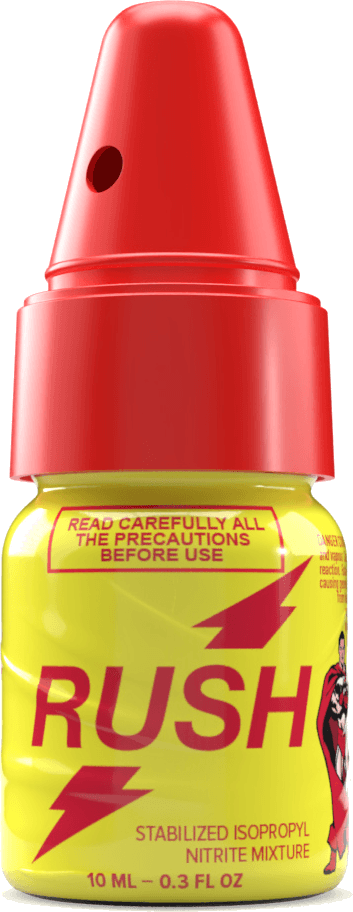 Flacon Rush 10 ml surmonte de son adaptateur reutilisable rouge